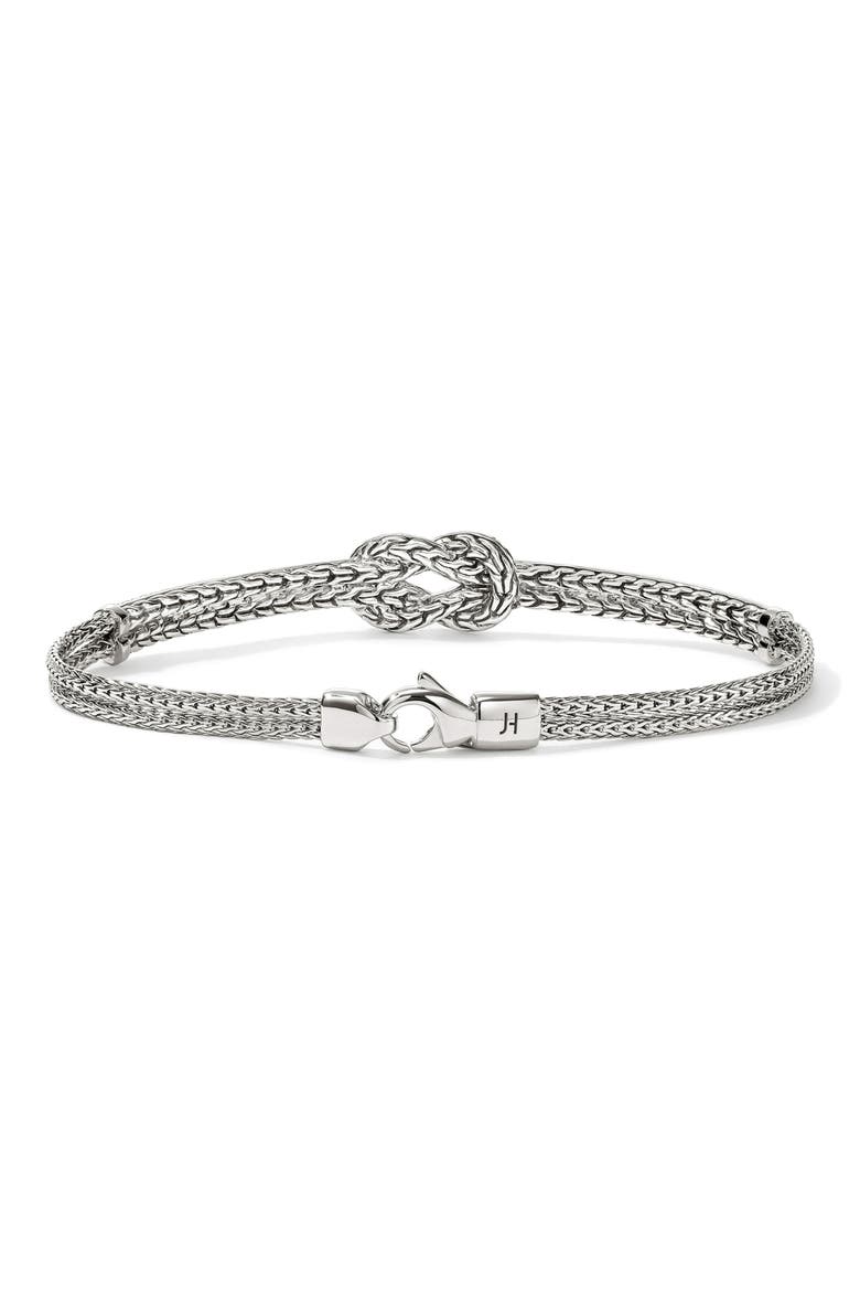 Love Knot Bracelet, Sterling Silver, Diamonds, Alternate, color, SILVER