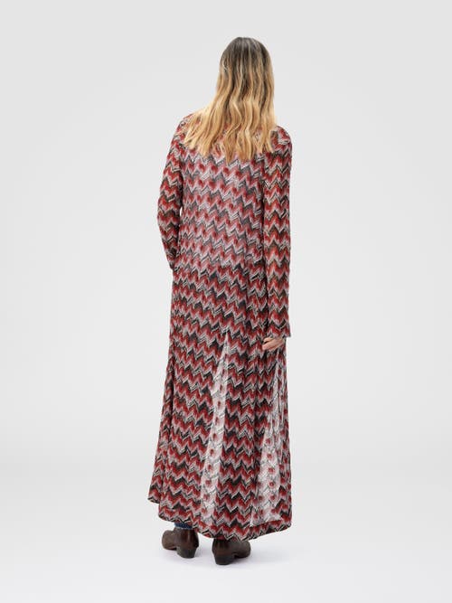 Missoni Long Cardigan In Embroidered Lace In Red