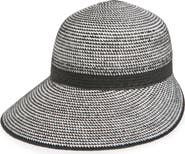 Calvin Klein Tri-Color Texture Raffia Straw Reader Hat