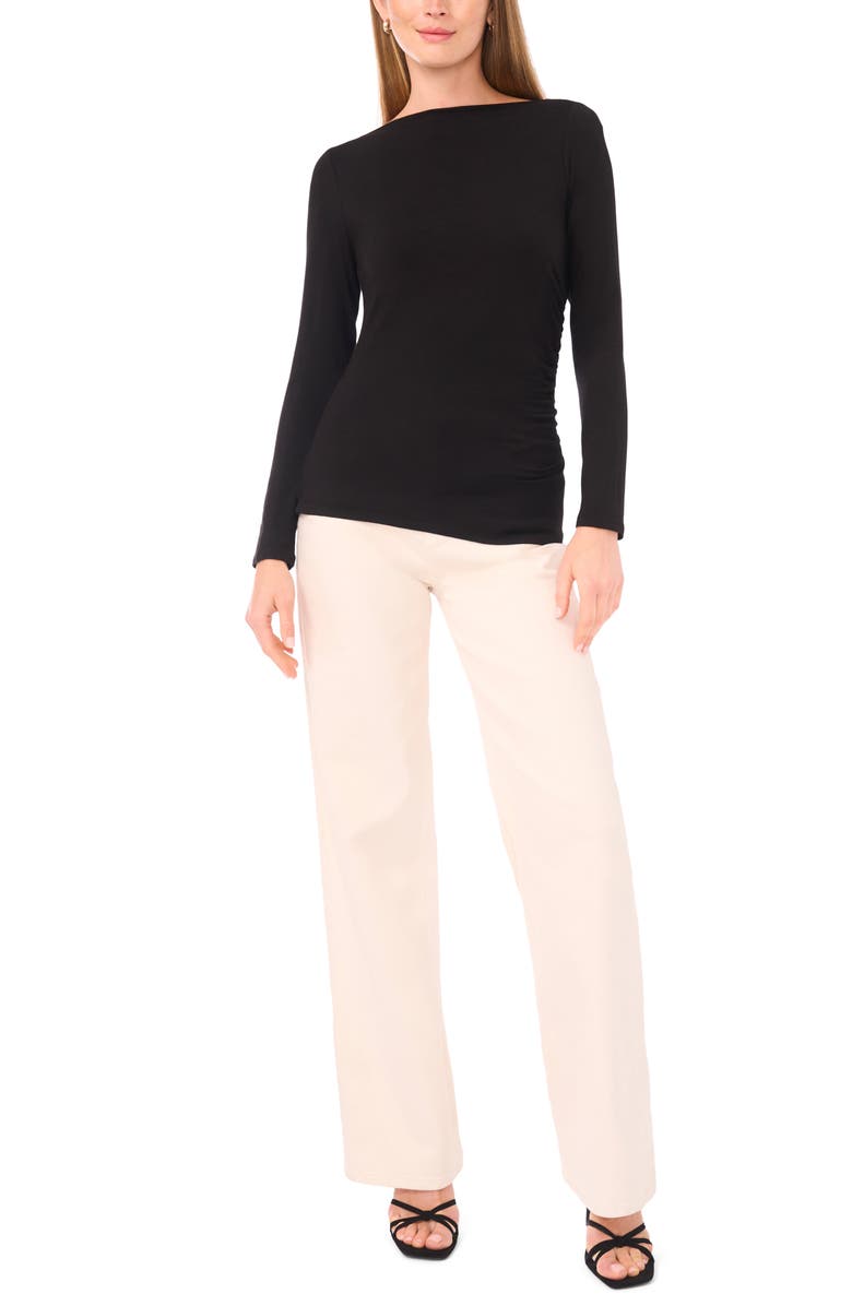 Halogen<sup>®</sup> Boat Neck Long Sleeve Top, Alternate, color, Rich Black