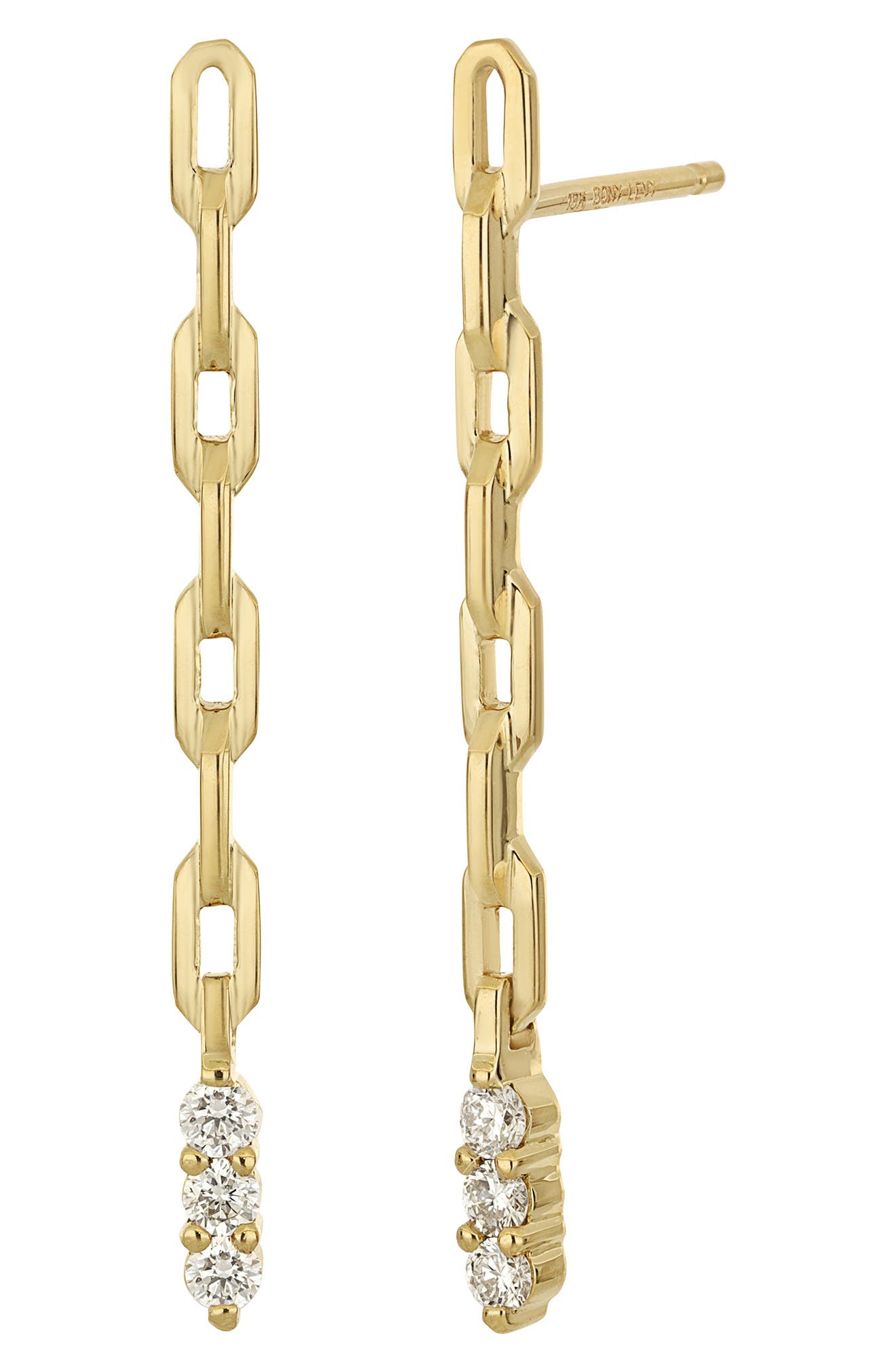 Bony Levy Varda Diamond Linear Chain Drop Earrings - 0.16 ctw ...