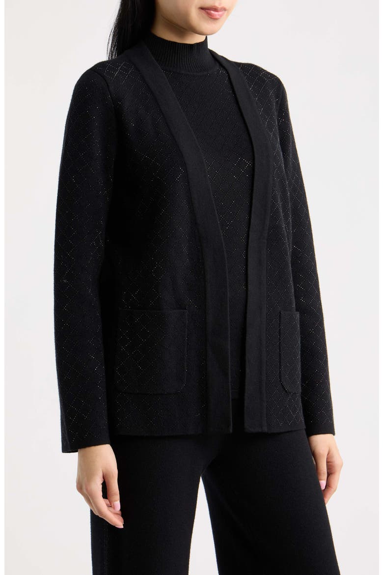 Diamond Heatset Cardigan, Alternate, color, ANNE BLACK