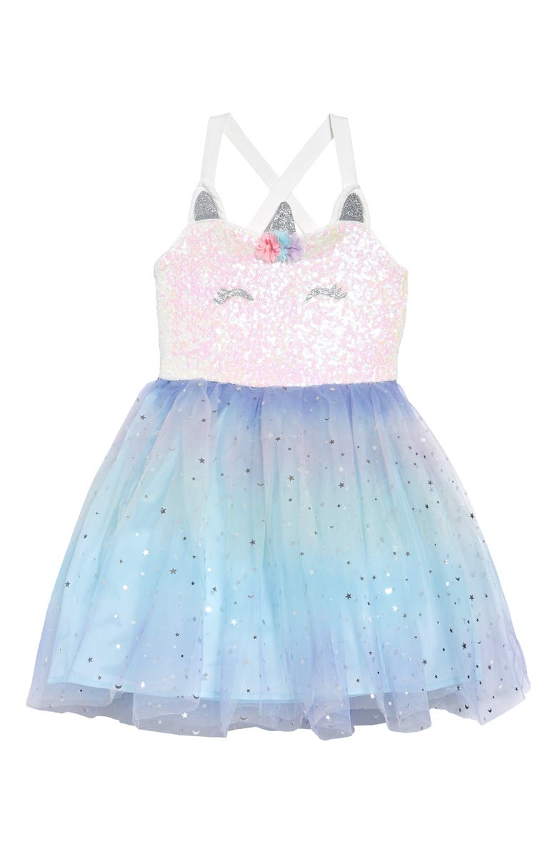 Zunie Sequin Unicorn Tutu Dress, Main, color, 