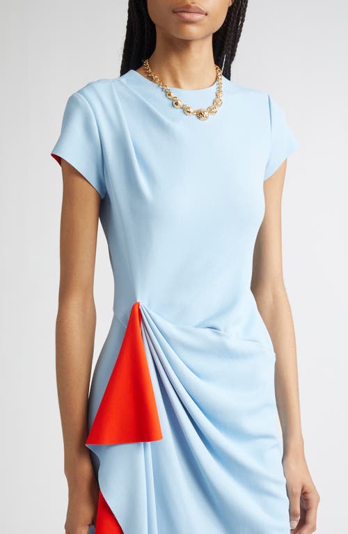 Oscar De La Renta Drape Front Double Face Jersey Dress