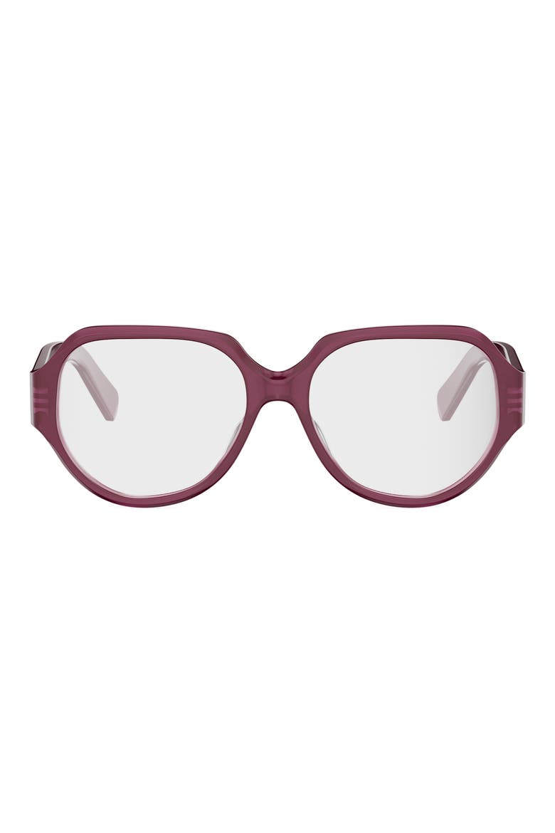 Triomphe 56mm Geometric Eyeglasses, Main, color, SHINY BORDEAUX