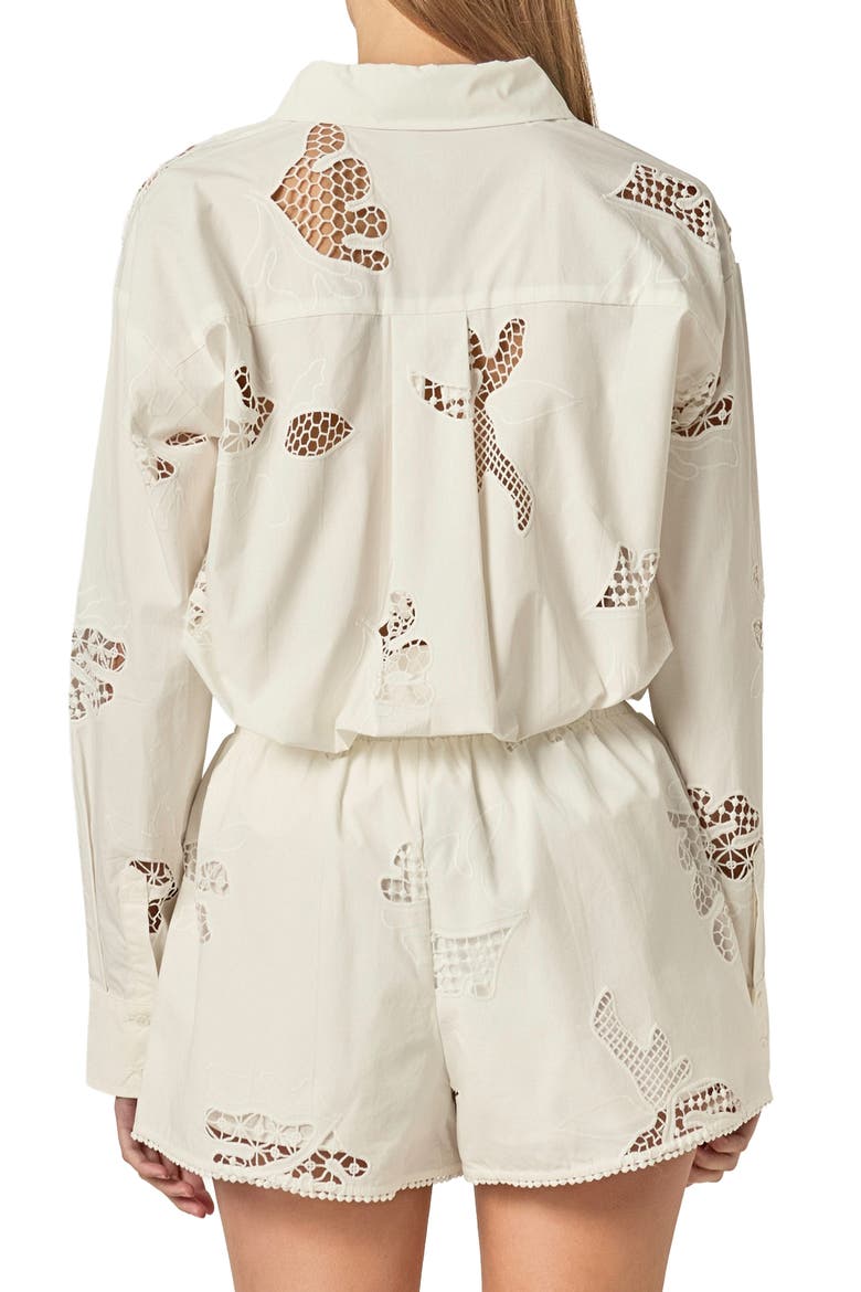 Embroidered Cotton Shirt, Alternate, color, OFF WHITE