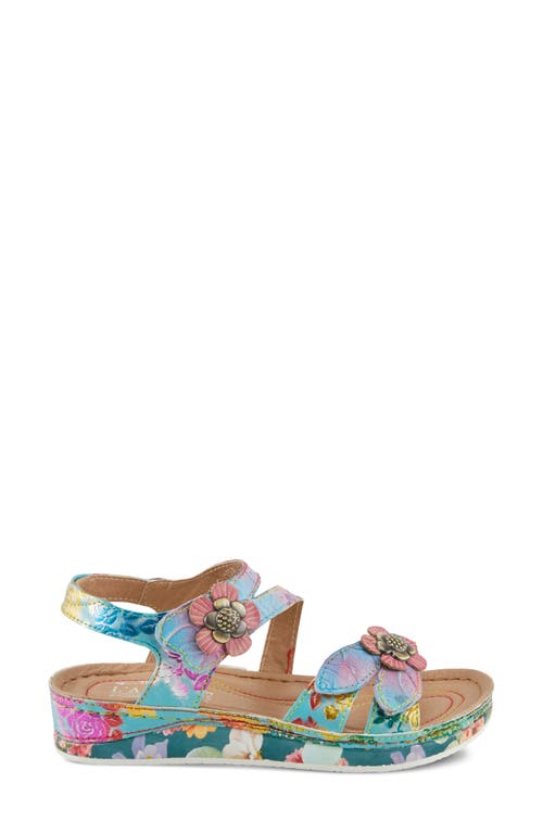 L'artiste By Spring Step Calista Floral Embellished Ankle Strap Sandal In Multi