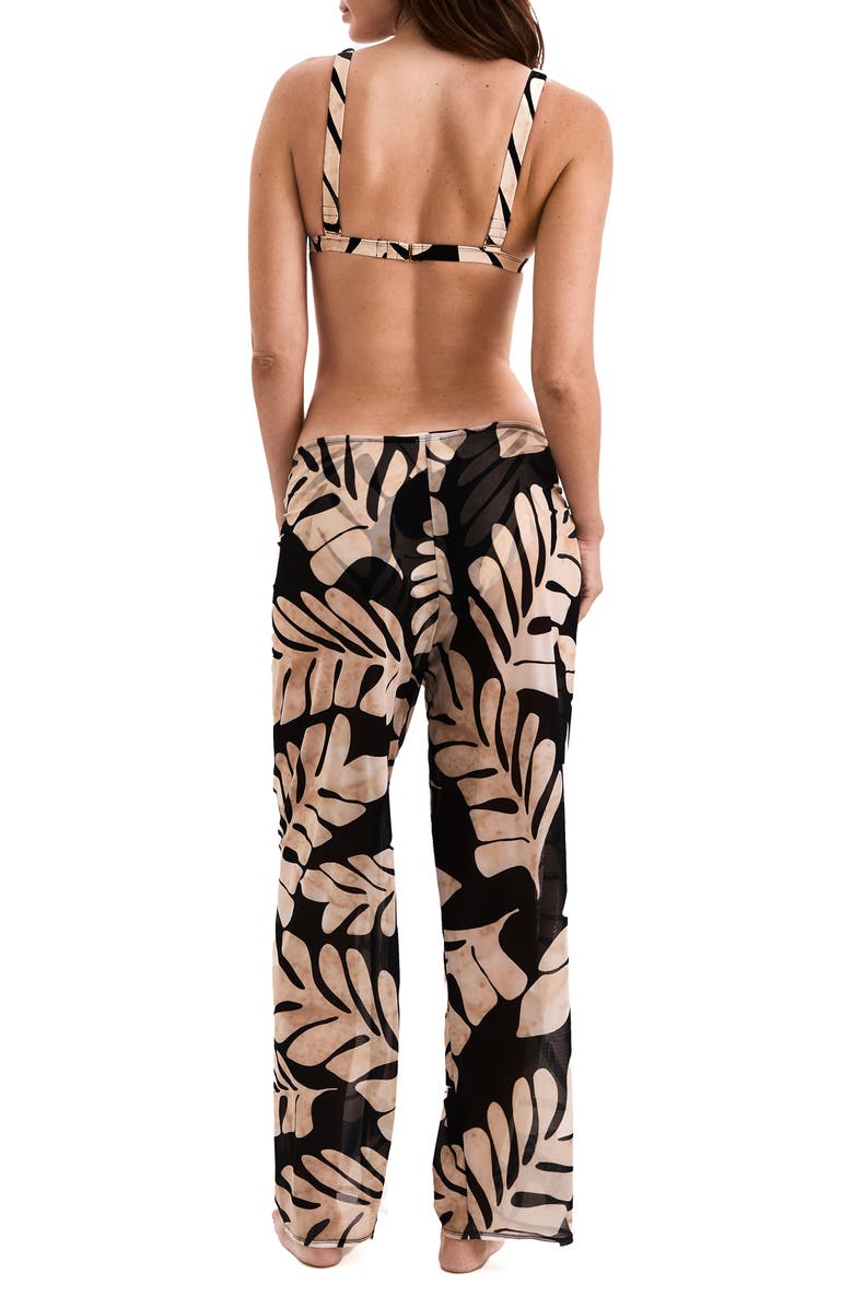 Mimi Flamingo Riley Tie Front Stretch Mesh Cover-Up Pants, Alternate, color, Sonder