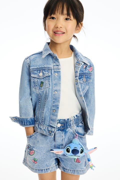 Loose fit denim shorts