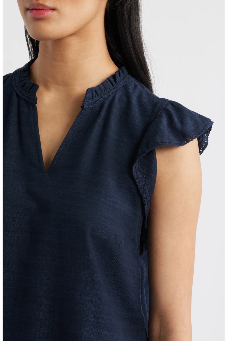 Flutter Sleeve Top, Alternate, color, NAVY