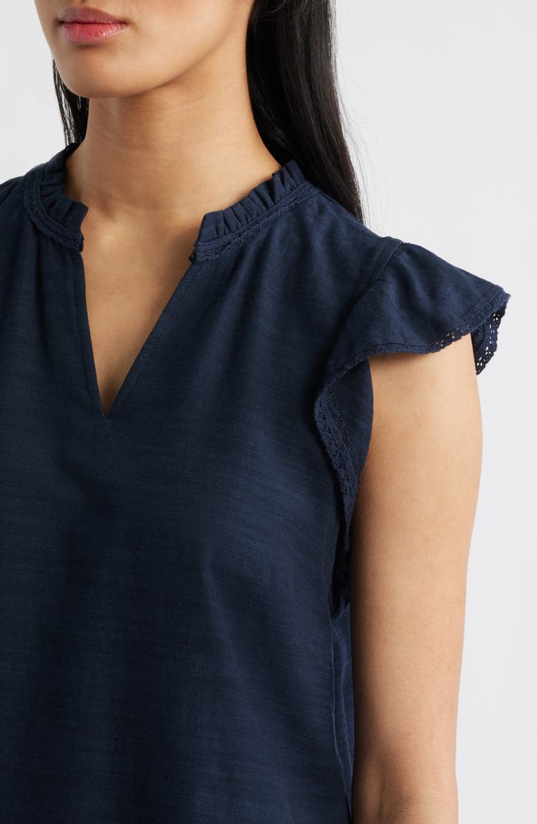 Wit & Wisdom Flutter Sleeve Top, Alternate, color, Navy