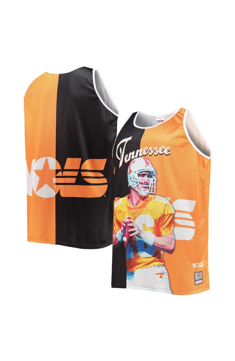Mitchell & Ness Men's Mitchell & Ness Peyton Manning Black/Tennessee Orange Tennessee Volunteers Sublimated Player Big & Tall Tank Top, Main, color, 