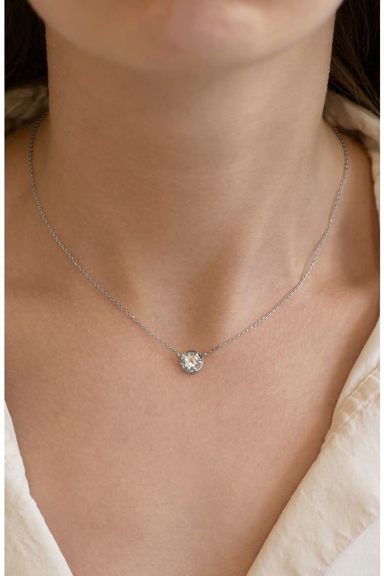Melia Kate Topaz Pendant Necklace, Alternate, color, SILVER