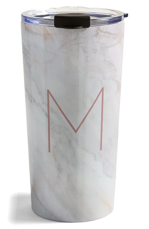 Marbled Monogram Travel Mug