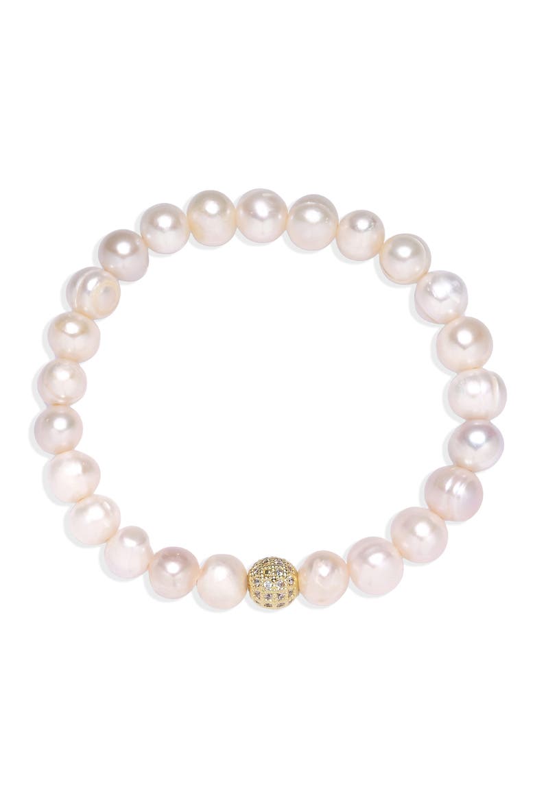 Camille Freshwater Pearl Stretch Bracelet, Alternate, color, GOLD