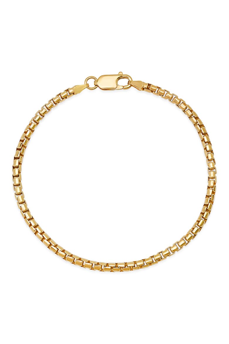 Italian Round Box Bracelet, Main, color, GOLD