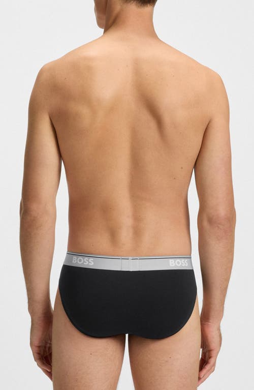 Hugo Boss Boss Assorted 3-pack Power Stretch Cotton Briefs In Black