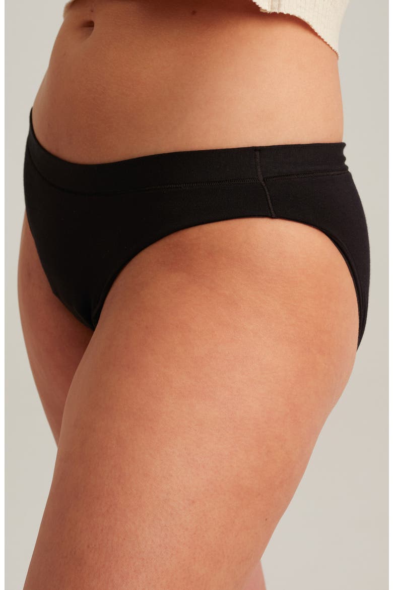 Period & Leakproof Regular Absorbency Comfort Bikini, Alternate, color, BLACK
