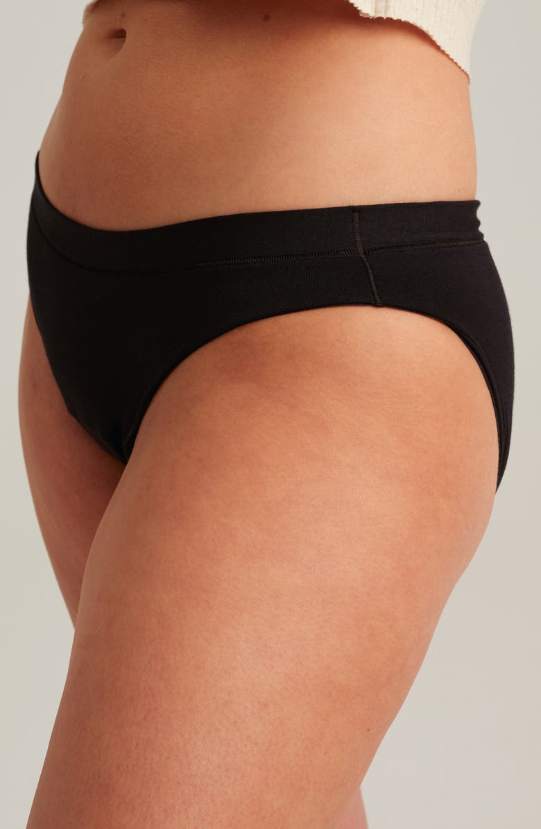 Saalt Period & Leakproof Regular Absorbency Comfort Bikini, Alternate, color, Black