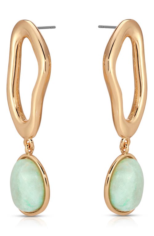 Ettika Organic Wave Semiprecious Stone Earrings In Amazonite And Gold
