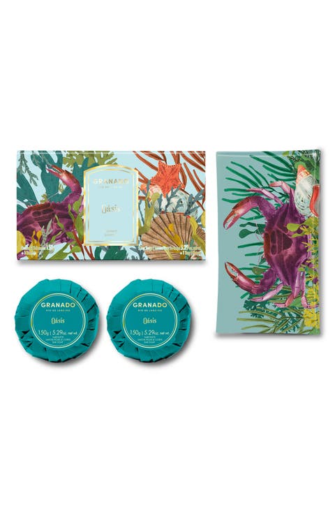 Oásis Bar Soap & Glass Tray Set