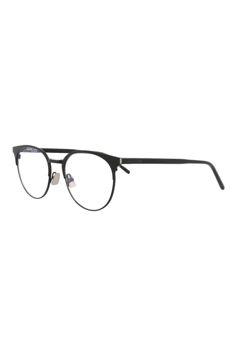 52mm Round Optical Glasses, Alternate, color, BLACK BLACK TRANSPARENT