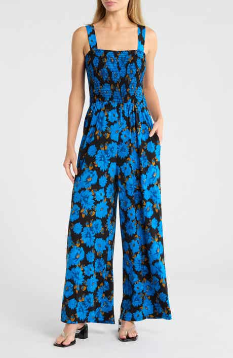 WEST K Smocked Knit Sleeveless Jumpsuit