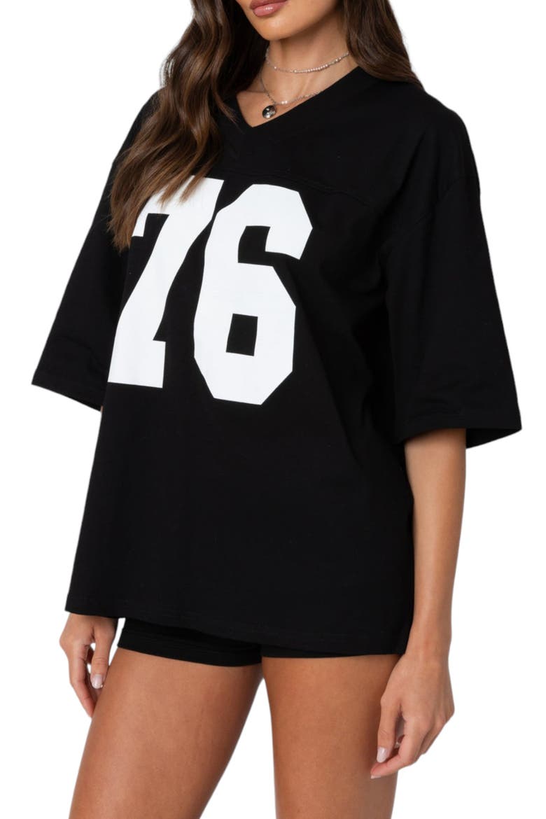 76 Oversize Cotton Graphic T-Shirt, Alternate, color, BLACK