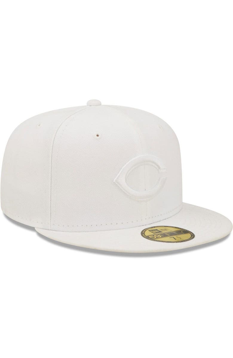 New Era Men's New Era Cincinnati Reds White on White 59FIFTY Fitted Hat, Alternate, color, 