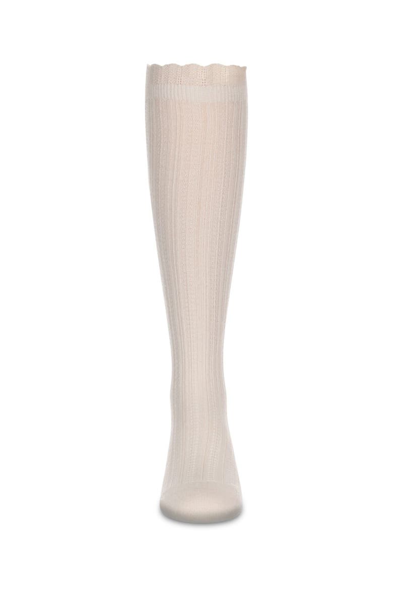 Crochet Ruffle Design Knee High Socks, Alternate, color, Pale Pink