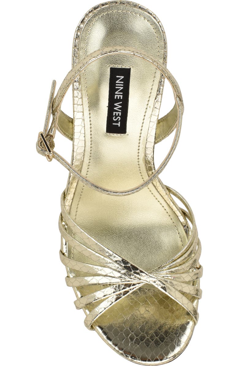 Nine West Meripen Ankle Strap Sandal, Alternate, color, Gold