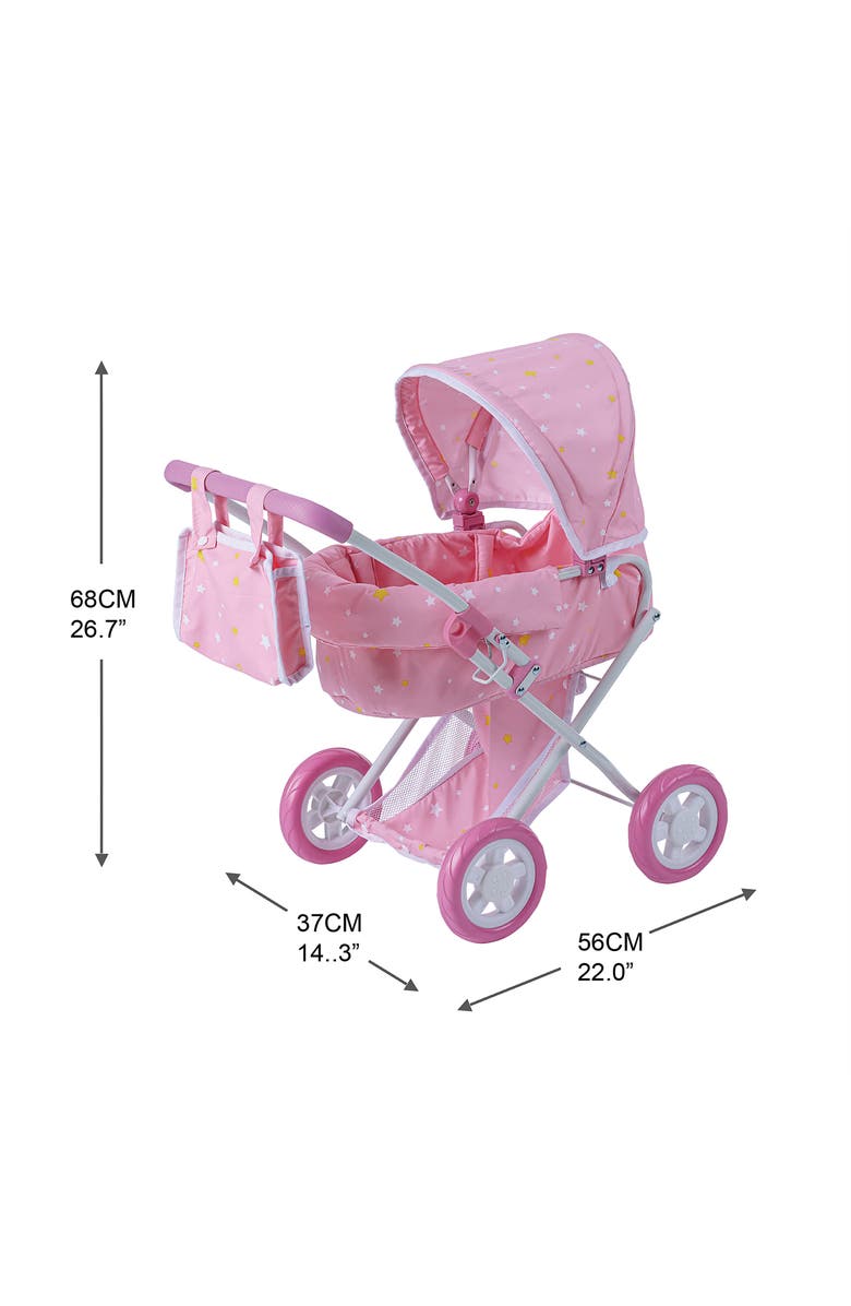 Teamson Kids Olivia's Little World Twinkle Stars Princess Deluxe Doll Stroller, Alternate, color, Pink