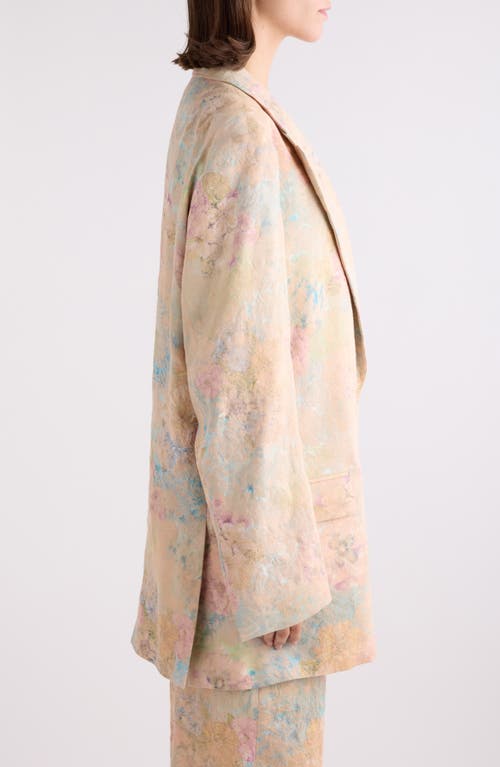 Shop Dries Van Noten Basti Floral Jacquard Single Breasted Blazer In Light Pink