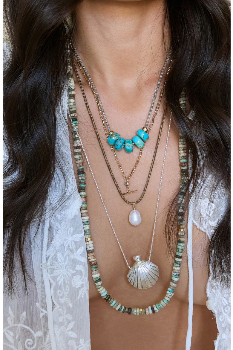 Turquoise Paracord Necklace, Alternate, color, 14K YELLOW GOLD / TURQUOISE