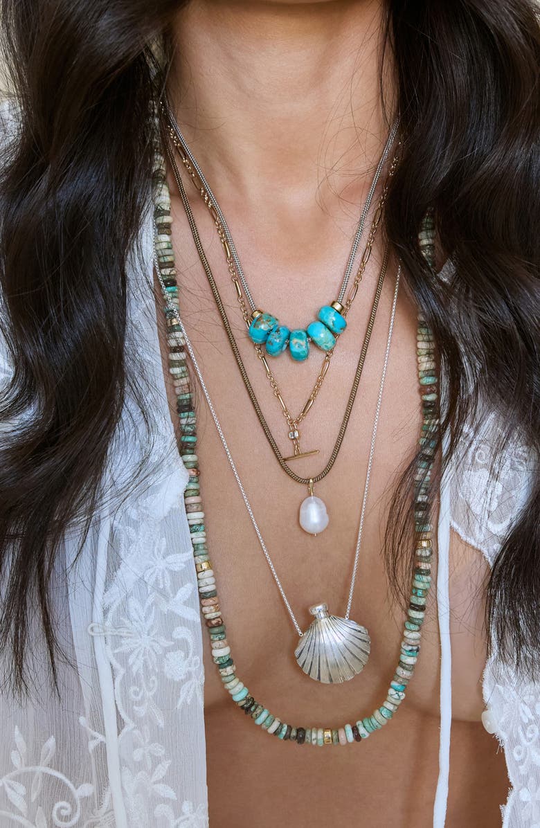 Zoë Chicco Turquoise Paracord Necklace, Alternate, color, 14K Yellow Gold / Turquoise