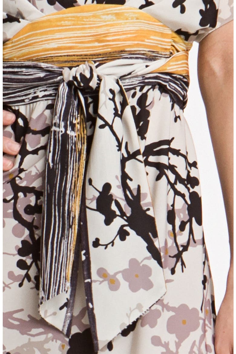 Crêpe de Chine Maxi Dress, Alternate, color, MOONBEAM MULTI