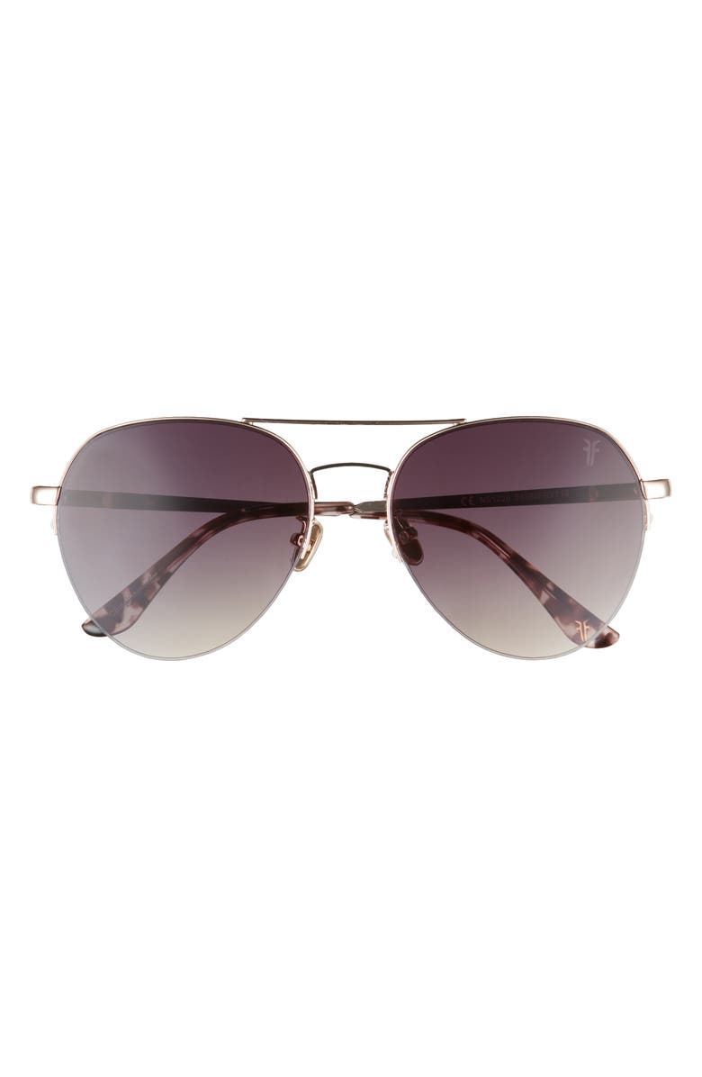 Frye 56mm Gradient Semi Rimless Aviator Sunglasses, Main, color, 