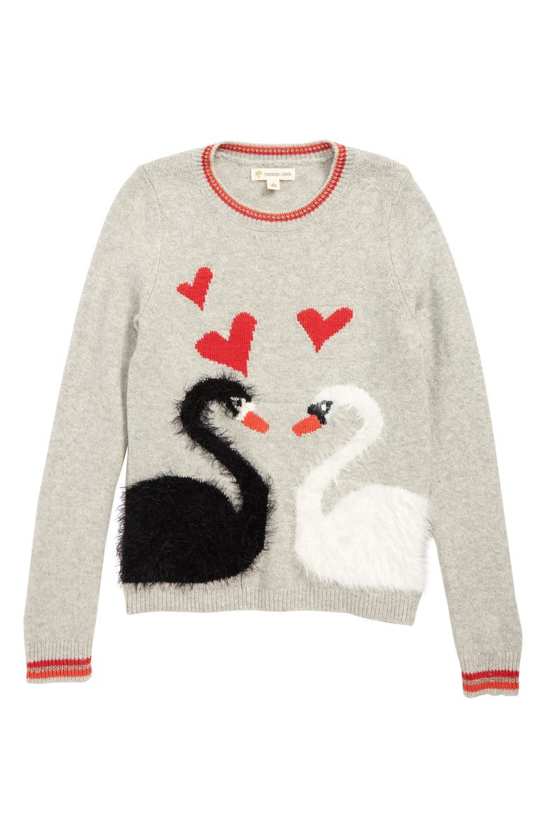Tucker + Tate Icon Fuzzy Swan Sweater, Main, color, 