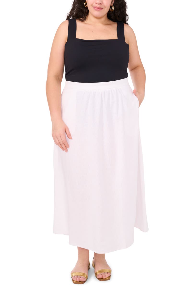Vince Camuto A-Line Midi Skirt, Alternate, color, Ultra White