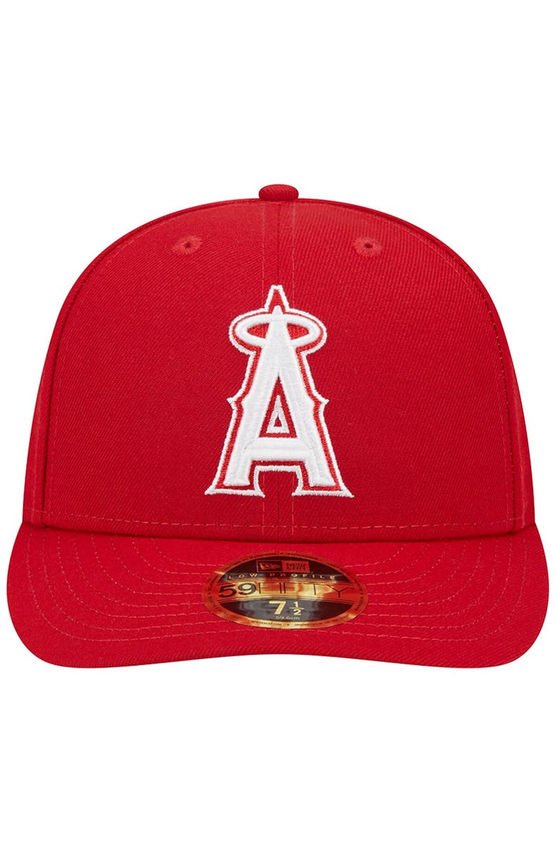 New Era Men's New Era Scarlet Los Angeles Angels Low Profile 59FIFTY Fitted Hat, Alternate, color, 