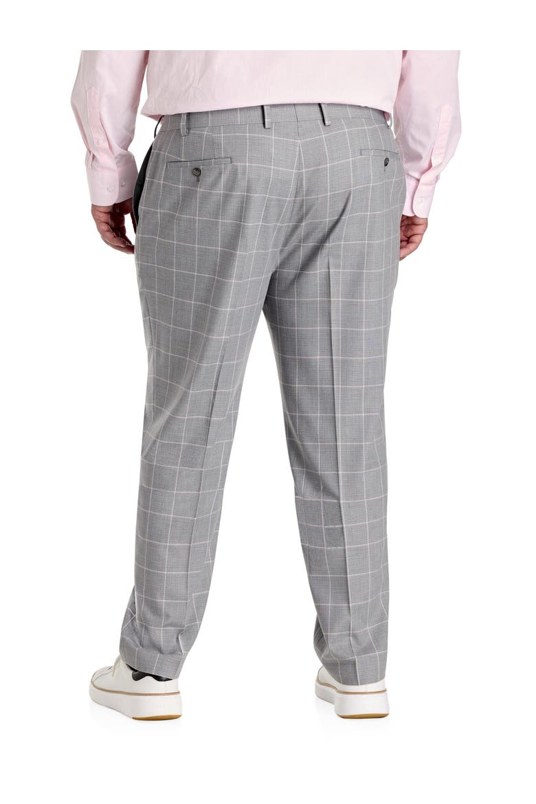 Big & Tall Windowpane Suit Pants, Alternate, color, GREY