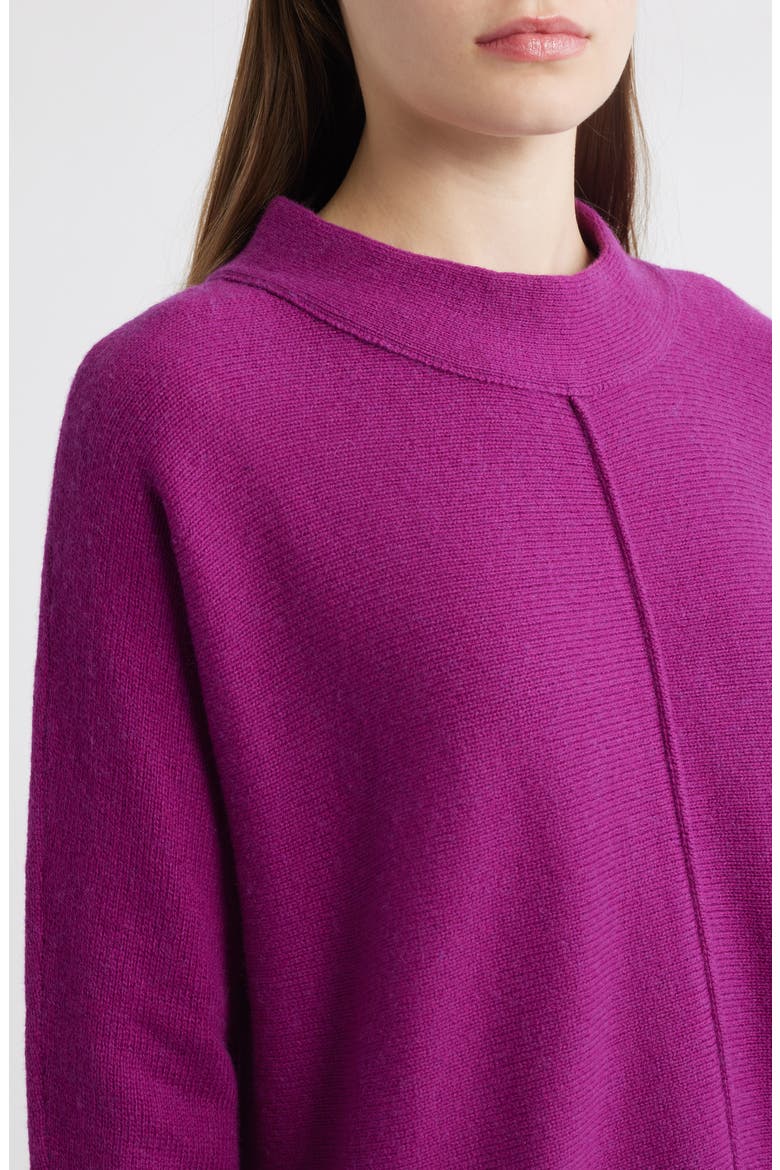 Dolman Sleeve Organic Cotton & Recycled Cashmere Sweater, Alternate, color, BERRY BLOOM