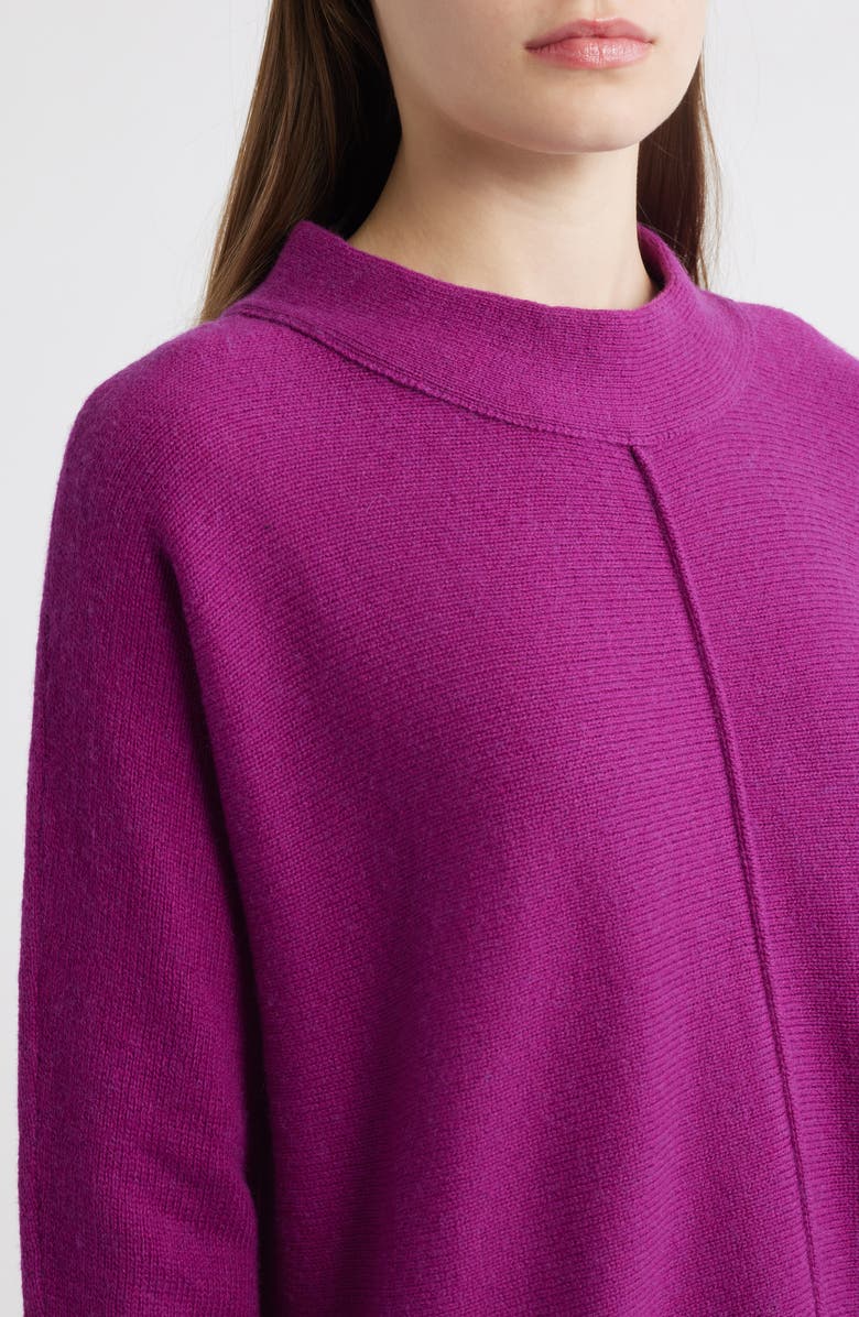 Eileen Fisher Dolman Sleeve Organic Cotton & Recycled Cashmere Sweater, Alternate, color, Berry Bloom