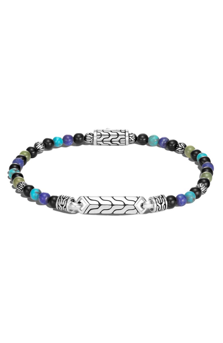 John Hardy Men's Classic Chain Sterling Silver Bead ID Bracelet, Main, color, 