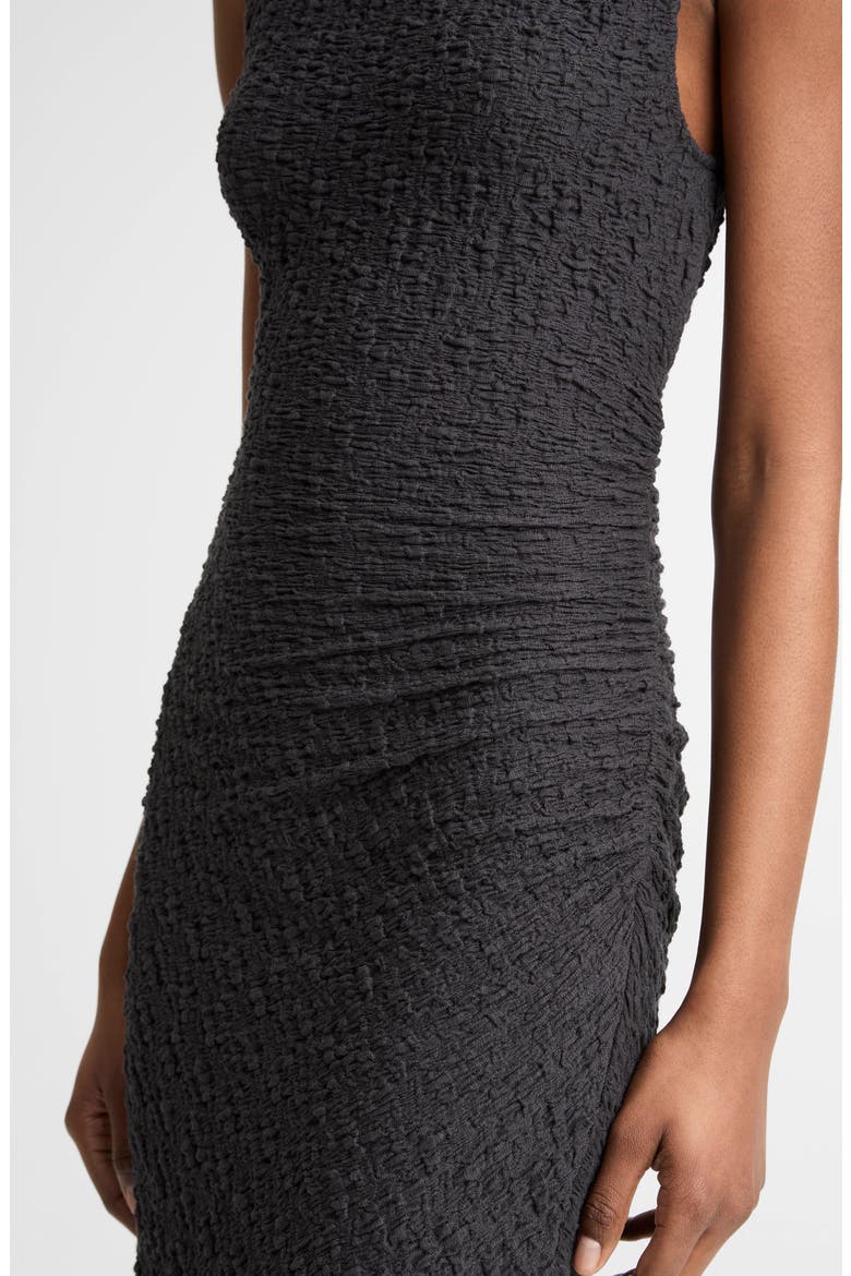 Textured Ruched Side Sleeveless Dress, Alternate, color, INK
