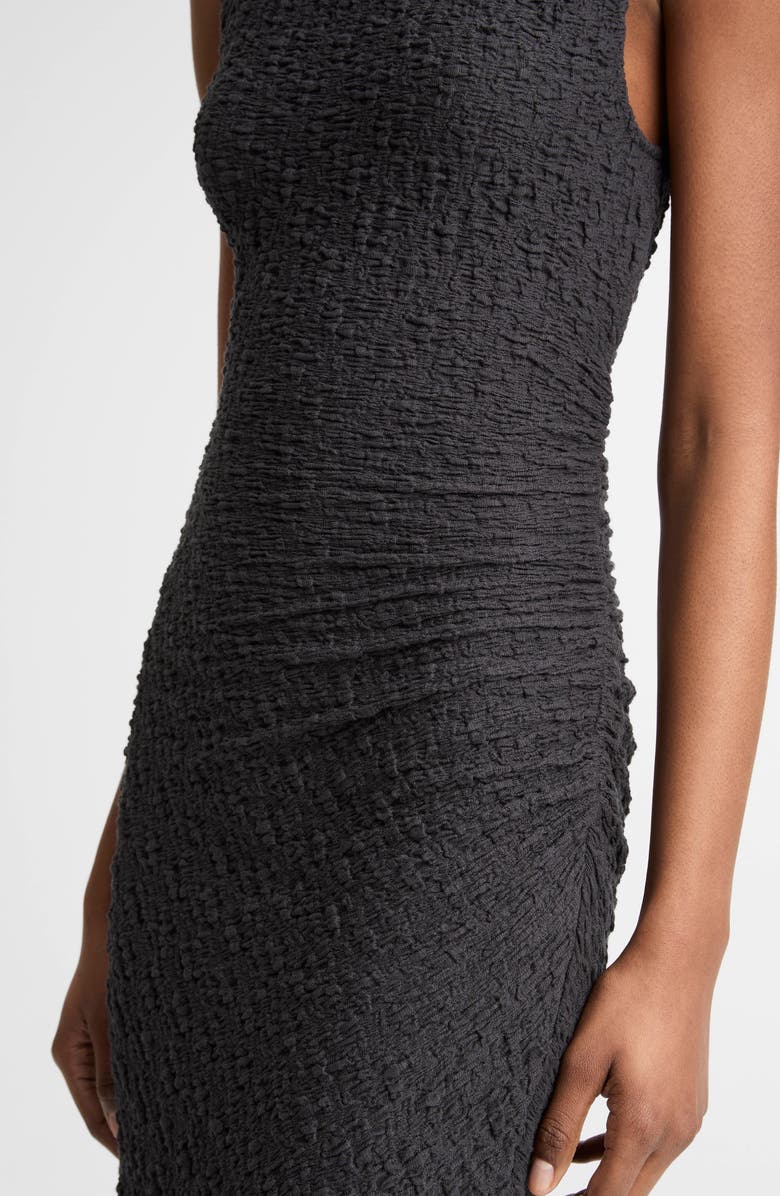 Vince Textured Ruched Side Strapless Dress, Alternate, color, Ink