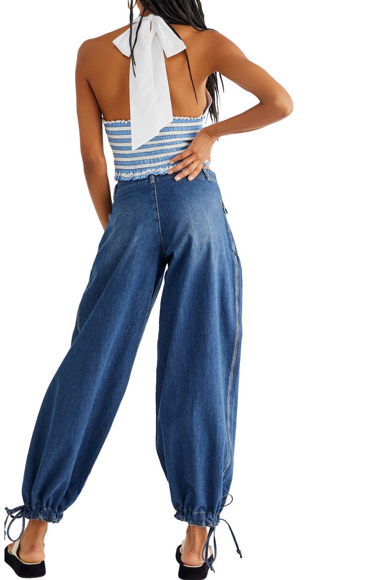 Lotus High Waist Tie Hem Barrel Leg Jeans, Alternate, color, JUNO