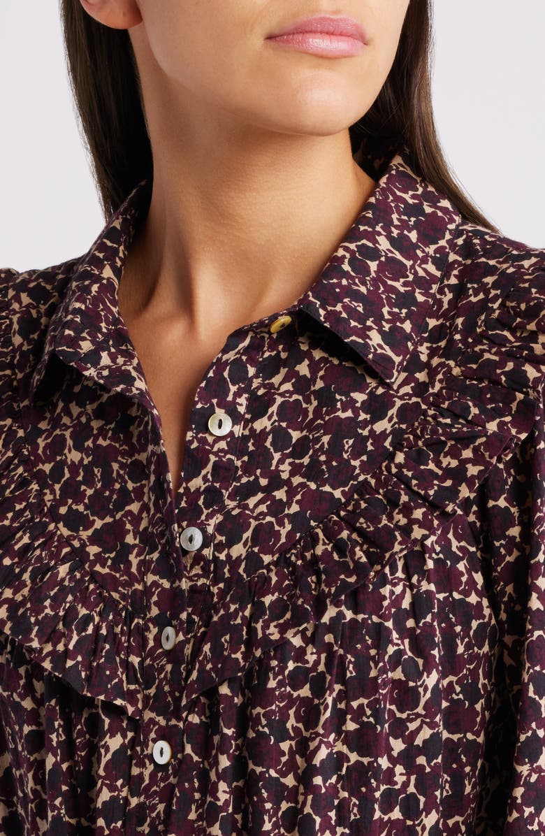 Cleobella Lotte Organic Cotton Long Sleeve Minidress, Alternate, color, Medici Print