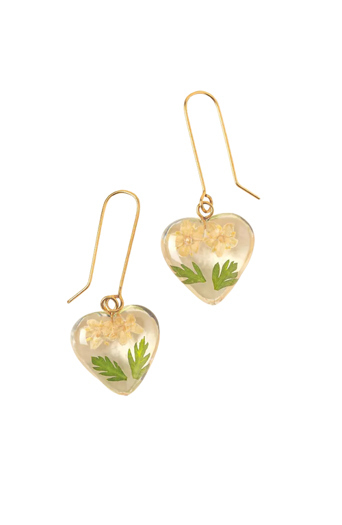 Uncommon Goods Birth Month Flower Heart Earrings In Gold