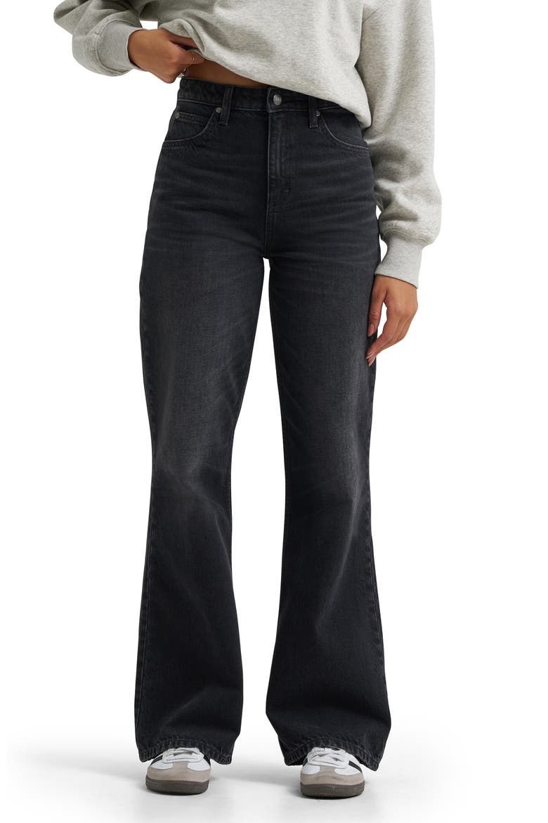 High Waist Retro A-Line Jeans, Main, color, GOOSE